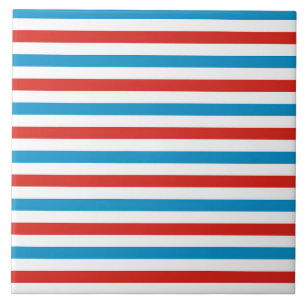 chicago city USA america flag stripes pattern blue Tile