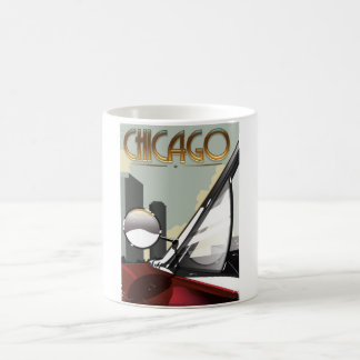 Chicago City vintage auto travel poster Coffee Mug