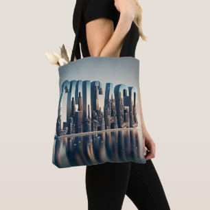 Chicago City Water Reflection Tote Bag