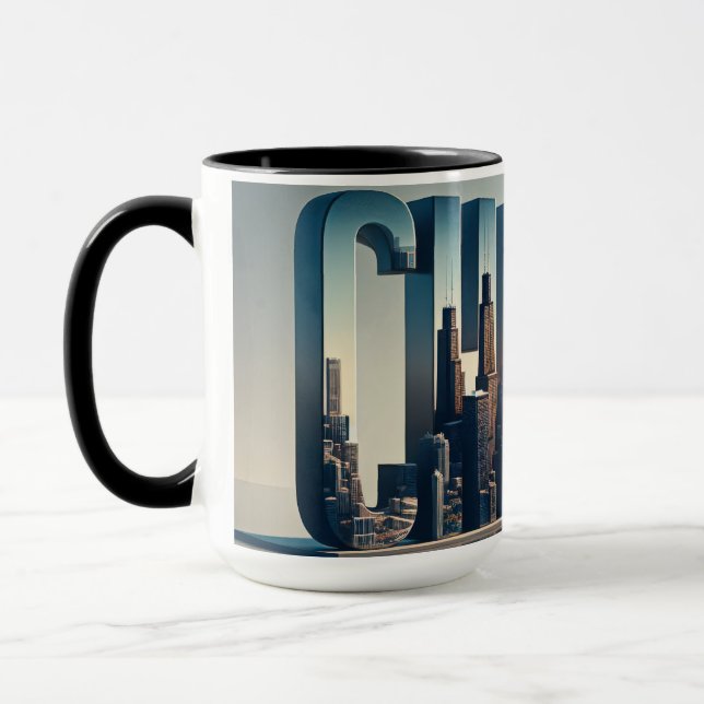 Chicago City With Water Reflection Mug (Left)
