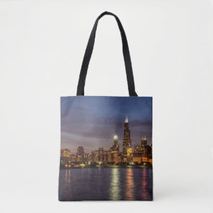 Chicago Cityscape Night New Tote Bag