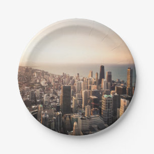 Chicago cityscape paper plate