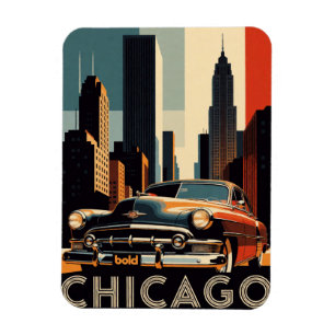 🌆 Chicago Classic Car Skyline Drive Magnet