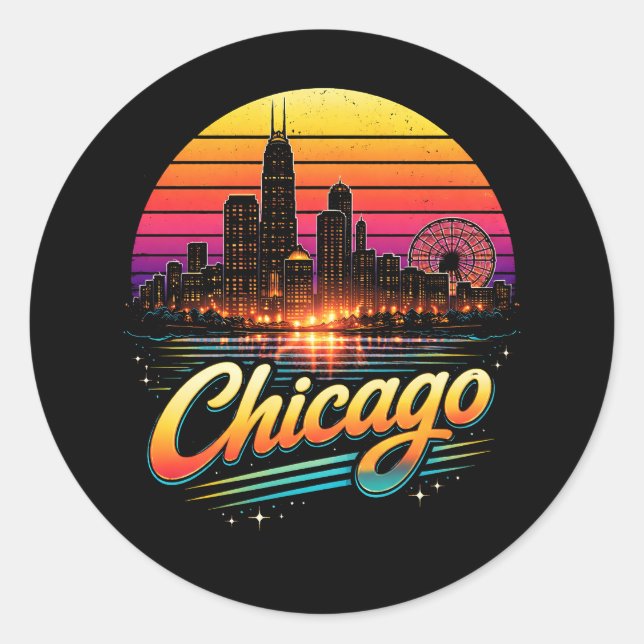 Chicago Classic Round Sticker (Front)