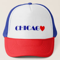 Chicago coeur rouge lettres bleues