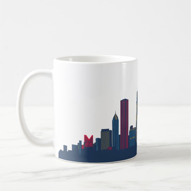 Chicago Colourful Skyline Coffee Mug (Left)