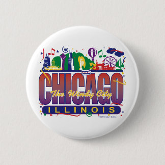 Chicago-Confetti 6 Cm Round Badge