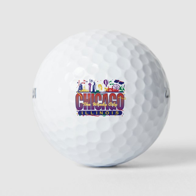 Chicago Confetti Golf Balls (Front)