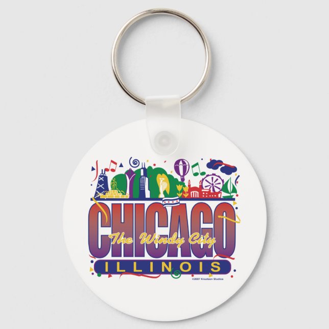 Chicago-Confetti Key Ring (Front)