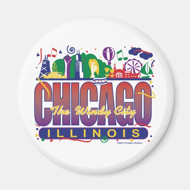 Chicago-Confetti Magnet (Front)