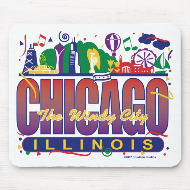 Chicago-Confetti Mouse Mat (Front)