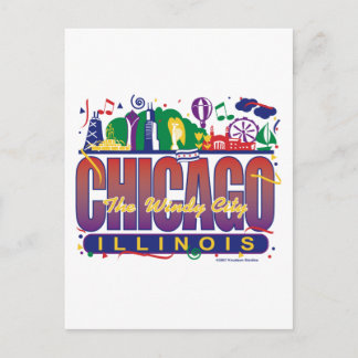 Chicago-Confetti Postcard