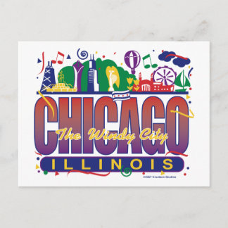 Chicago-Confetti Postcard