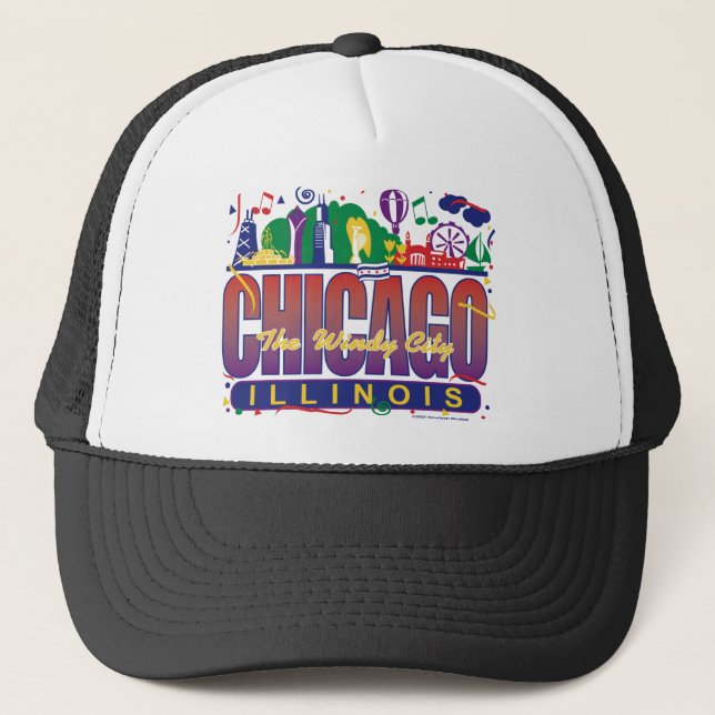 Chicago-Confetti Trucker Hat (Front)