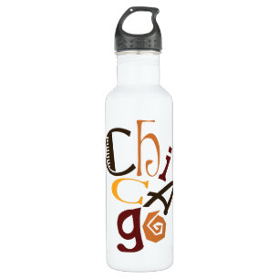 Chicago crazy retro letters city name 710 ml water bottle
