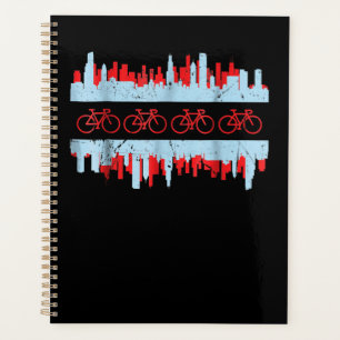 Chicago Cyclist Flag Skyline  Cycling Bicycle Gift Planner