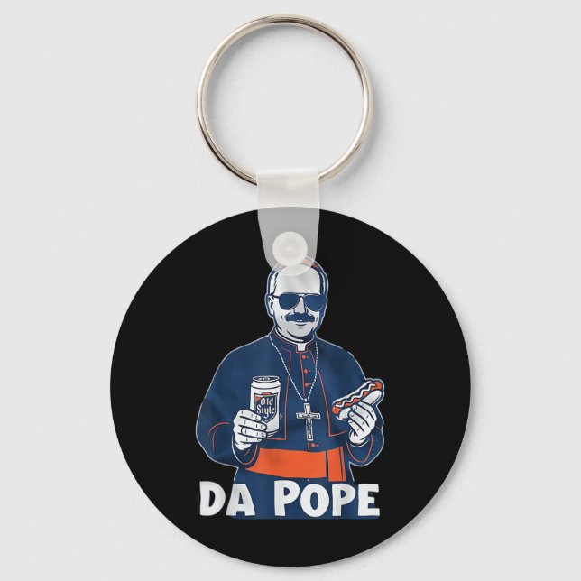Chicago Da Pope Funny Humour Catholic  Key Ring (Front)