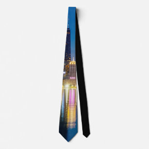 Chicago Dawn Cityscape Tie