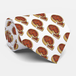 Chicago Deep Dish Pepperoni Pizza Slice Foodie Tie