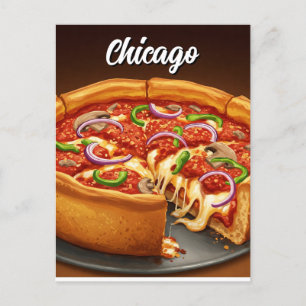 Chicago Deep Dish Pizza  Postcard