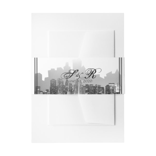 Chicago Destination Wedding Belly Band Invitation Belly Band (Front Example)