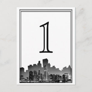 Chicago Destination Wedding Table Number Postcard
