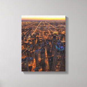 Chicago downtown at sunset canvas print