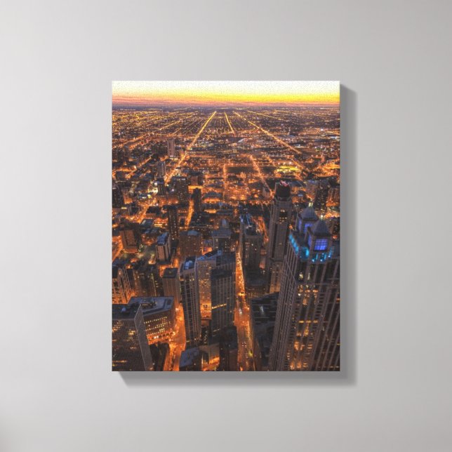 Chicago downtown at sunset canvas print (Front)