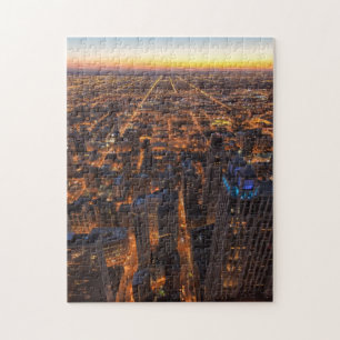 Chicago downtown at sunset jigsaw puzzle