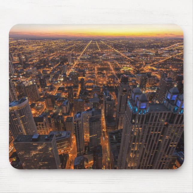 Chicago downtown at sunset mouse mat (Front)