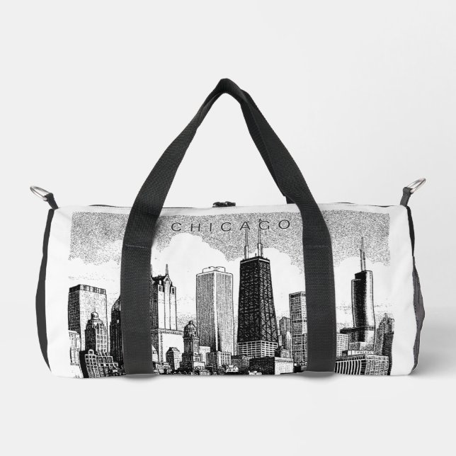 Chicago Duffel Bag Print Cut Sew Bag (Front)