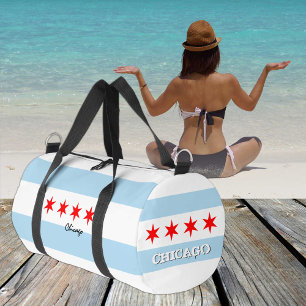 Chicago duffle, Chicago flag fitness /sports Duffle Bag