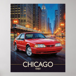 Chicago Eighties Street Performance 1989 Illinois Poster