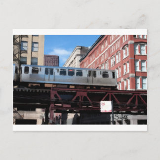 Chicago El Train Postcard