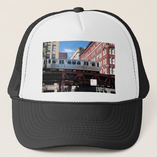 Chicago El Train Trucker Hat (Front)