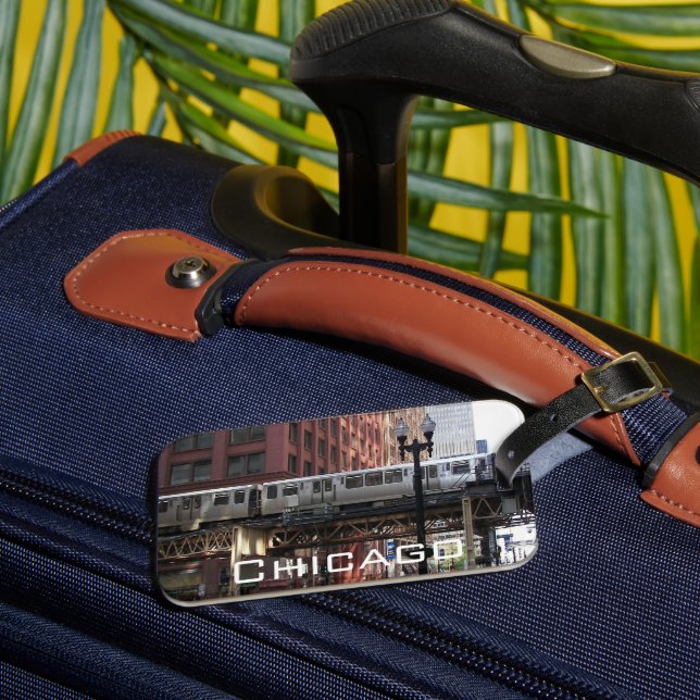 Chicago Elevated Loop Train Luggage Tag (Front Insitu 3)