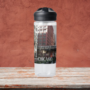 Chicago Elevated Loop Train Photo Water Bottle