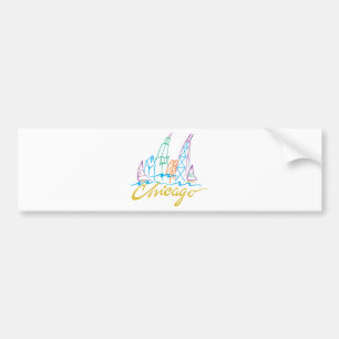 CHICAGO-EMB BUMPER STICKER