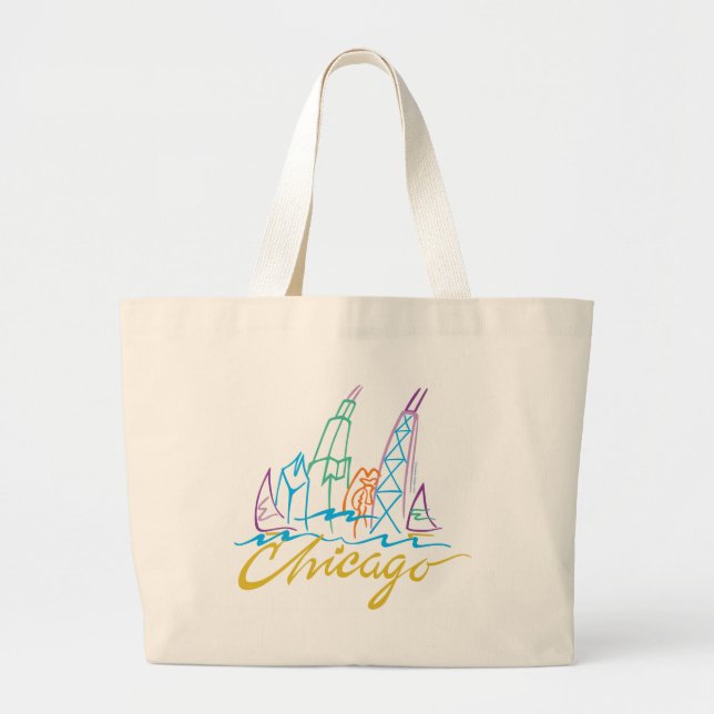 CHICAGO-EMB LARGE TOTE BAG (Front)