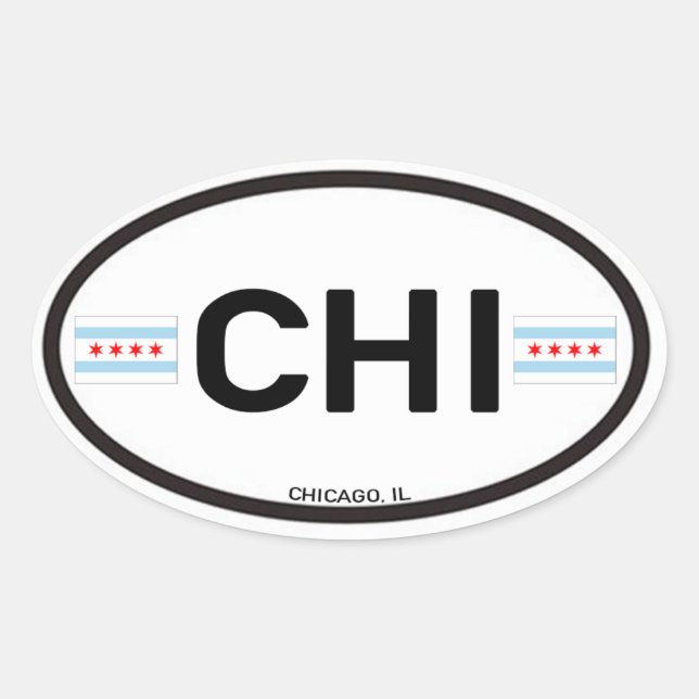 Chicago Euro-Oval Sticker (Front)