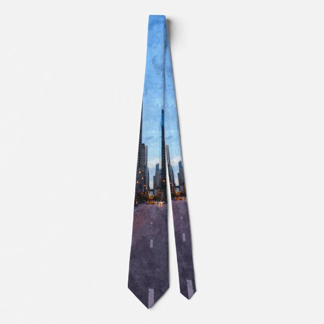 Chicago Evening Drive Neck Tie (Front)