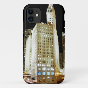 Chicago famous landmark at night iPhone 11 case