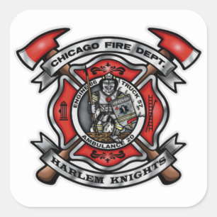 Chicago Fire Department/Harlem Knights E86 T57 A20 Square Sticker