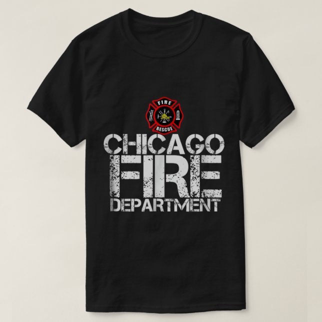 Chicago Fire Department TShirt Firehouse Tee Shirt (Design Front)