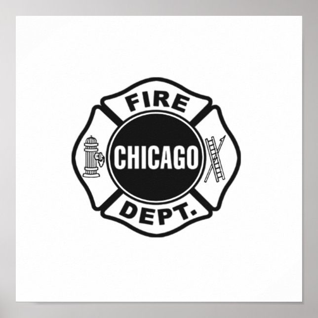 Chicago Fire Dept Black Logo  Poster (Front)
