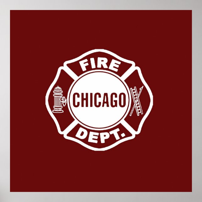 Chicago Fire Dept White Logo Poster (Front)