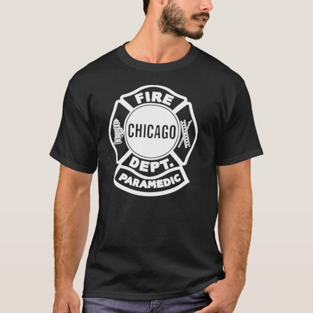Chicago Fire Paramedic White Logo Classic T-Shirt (Front)