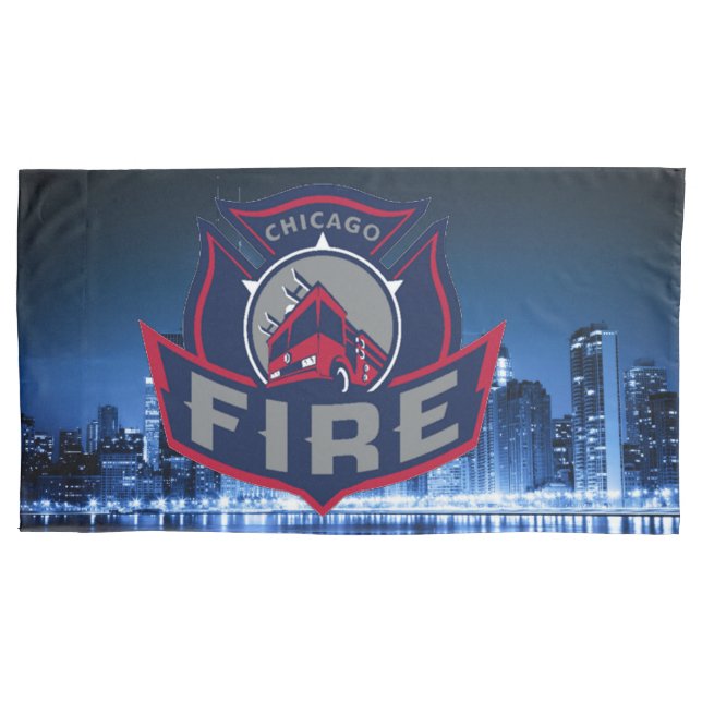 Chicago Fire With Skyline Pillowcase (Front)