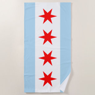 Chicago Flag Beach Towel