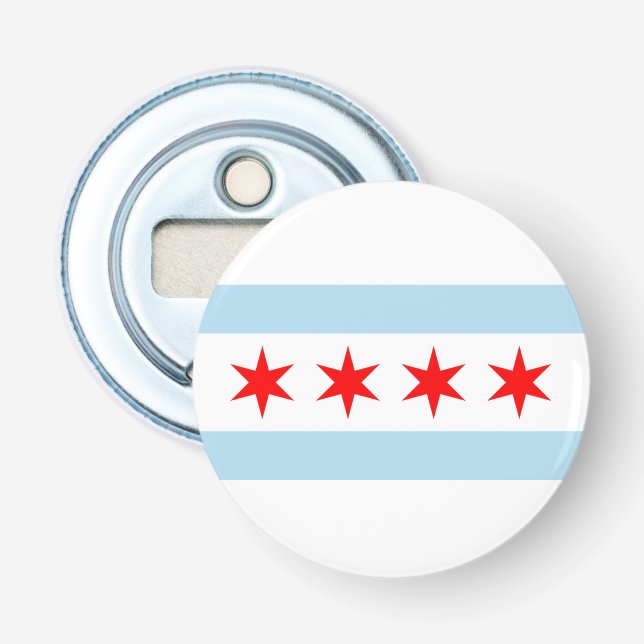 Chicago Flag Bottle Opener (Front)